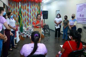 Imagem da notícia - Ação da Sejusc doa cestas básicas e brindes para mães assistidas pelo Cream